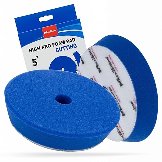 Maxshine Universal 5.2” High Foam Cutting Polishing Pad with Hole - Removes Heavy Swirl Marks, Scratches & Oxidation, Professional-Grade Pad for Efficient Paint Correction