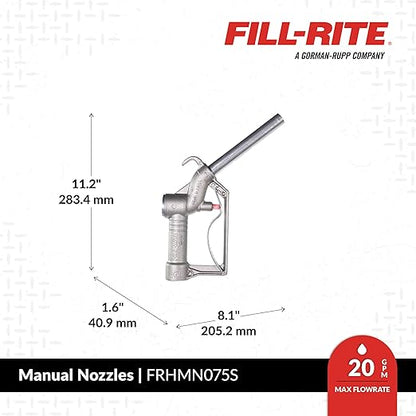 Fill-Rite FRHMN075S 3/4" Up to 20 GPM (75 LPM) Manual Nozzle with Hook