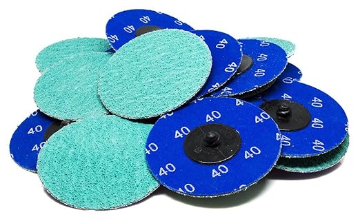 Benchmark Abrasives 3 Inch Sanding Discs Quick Change Green Zirconia, Male R Type Backing - Drill & Die Grinder Sanding Disc for Deburring Polishing Rust Remover for Metal (500 Pack) - 40 Grit