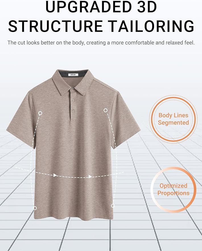 COOFANDY Mens Polo Shirts Short Sleeve Casual Summer Polo Tee Classic Collared Golf Stylish Tops
