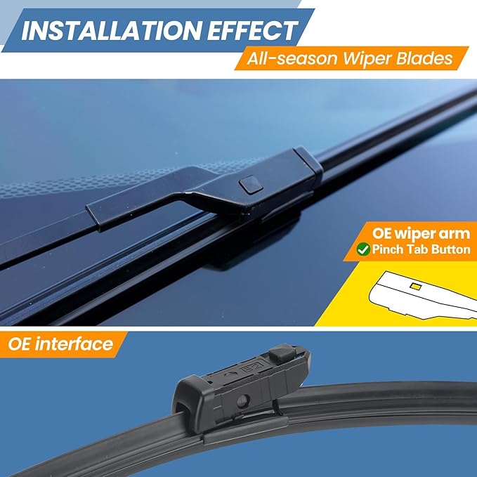 GSPSCN 3 Wipers For Volkswagen Tiguan 2017-2009 Tiguan Limited 2018-2017，Original Equipment Windshield Wiper Blades Set 24"+21"+13" (Set of 3)