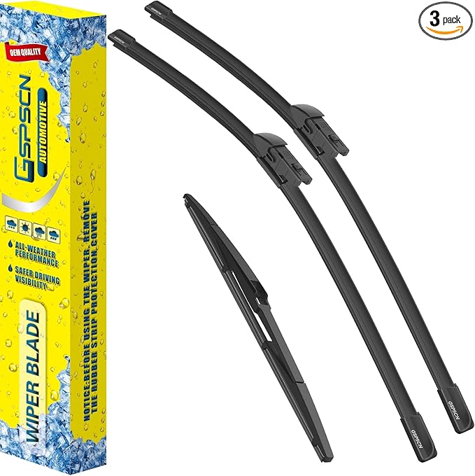 GSPSCN 3 Wipers For Mazda CX-5 CX-9 CX5 CX9 2023 2022 2021 2020 2019 2018 2017，Original Equipment Windshield Wiper Blades Set 24"+18"+14" (Set of 3)