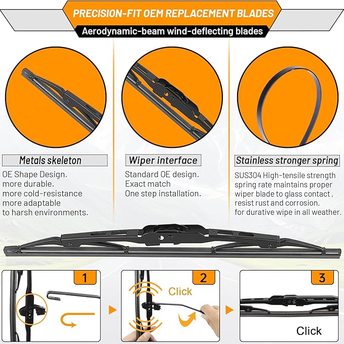 AUTOBOO 26"+14" Windshield Wipers with 10" Rear Wiper Blades Replacement for Chevrolet Trax 2013-2021 2022 2023,Buick Encore 2013-2022,Opel Mokka 2012-2020 -Original Factory Quality (Pack of 3)