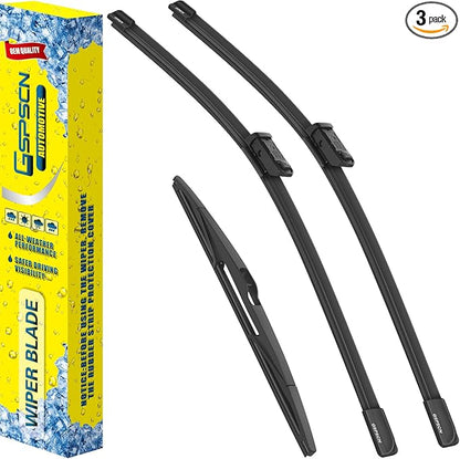 GSPSCN 3 Wipers Replacement For Ford Fiesta 2019-2008，Original Equipment Windshield Wiper Blades Set 24"+16"+12" (Set of 3)