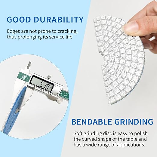 Diamond Polishing Pads 4 Inch Set Tile Wet Dry Polishing Pads Kit Including 50-3000 Grit with 5/8-11 Aluminum Backing Padfor Drill Grinder Polisher,Granite Stone Concrete Marble Polishing（11 PCS）