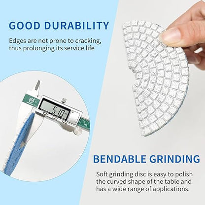 Diamond Polishing Pads 4 Inch Set Tile Wet Dry Polishing Pads Kit Including 50-3000 Grit with 5/8-11 Aluminum Backing Padfor Drill Grinder Polisher,Granite Stone Concrete Marble Polishing（11 PCS）