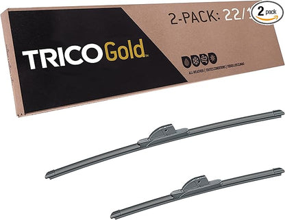 TRICO Gold™ (18-2216) 22 & 16 Inch Pack of 2 Automotive Replacement Windshield Wiper Blades Premium All Weather Beam Blade for Select Vehicle Models