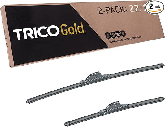 TRICO Gold™ (18-2216) 22 & 16 Inch Pack of 2 Automotive Replacement Windshield Wiper Blades Premium All Weather Beam Blade for Select Vehicle Models
