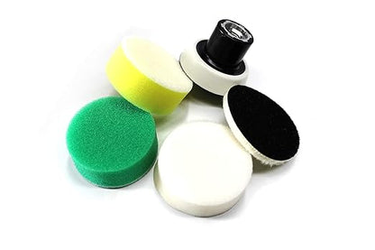 Maxshine 2” Foam Polishing Pads Kit | Includes 2” Wool, Cutting, Polishing & Finishing Pads with 2” Hook & Loop Backing Plate (5/8” Thread) | Detail Polishing Kit for Small & Hard-to-Reach Areas