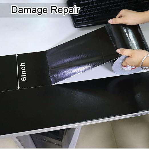 Wide Duct Tape, Industrial Grade 30Yards (90 ft) Wide 6'' Tape Duct, 9 Mil Heavy-Duty, Waterproof, Strong, Flexible, No Residue, for Crafts & Home Improvement (Black, 6'' x 90ft)