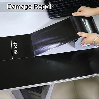 Wide Duct Tape, Industrial Grade 30Yards (90 ft) Wide 6'' Tape Duct, 9 Mil Heavy-Duty, Waterproof, Strong, Flexible, No Residue, for Crafts & Home Improvement (Black, 6'' x 90ft)