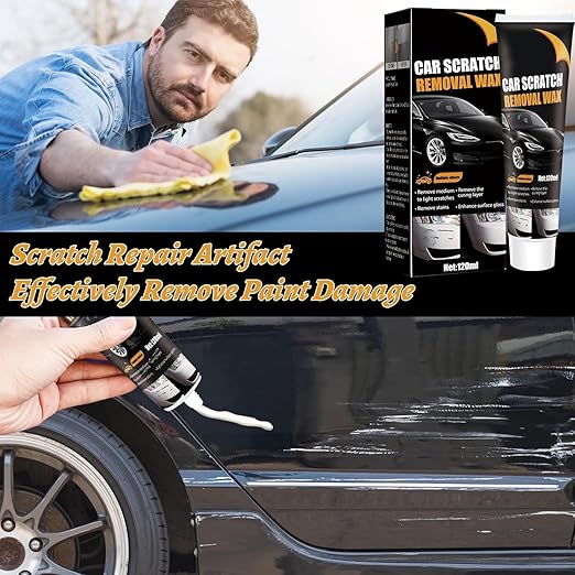 Upgraded Car Scratch Remover Polishing Wax,Cars Scratch Repair Paste with Wipe and Sponge,Car Paint Scratchs Repair Kit for Deep Scratches,Scratch Remover for Vehicles,Car Paint Polishing&Restore(1)
