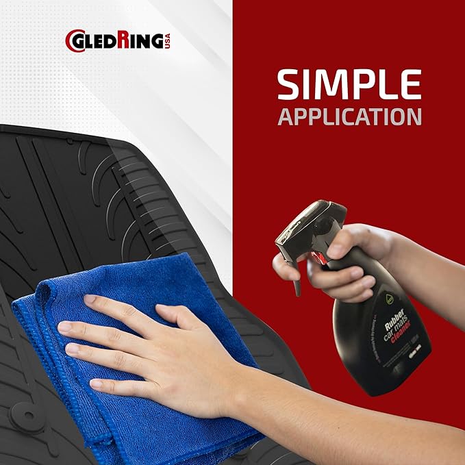 Gledring Rubber Car Mats Dry Wash Cleaner - Rubber Floor Mat Cleaner, Enviornment Friendly, Water Based, No Smell, does not Mark or Slip After Cleaning, Spray & Wipe - 16.9 oz (500 ml)