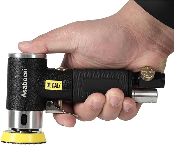 2'' 3'' Mini Orbital Air Sander, Small Pneumatic Random Orbital Sander with Hook And Loop Sanding Pads,M6 Thread Plate