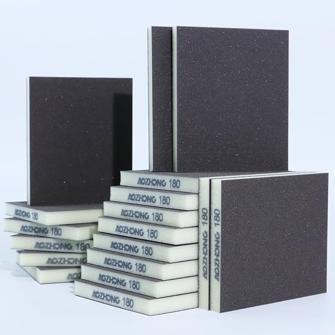 18pcs Sanding Sponge 180 grit Soft Sanding Block Washable and Reusable, Double-Sided Sponge Sanding Blocks Wet Dry Sandpaper Pad for Wood Metal FurniturePaint