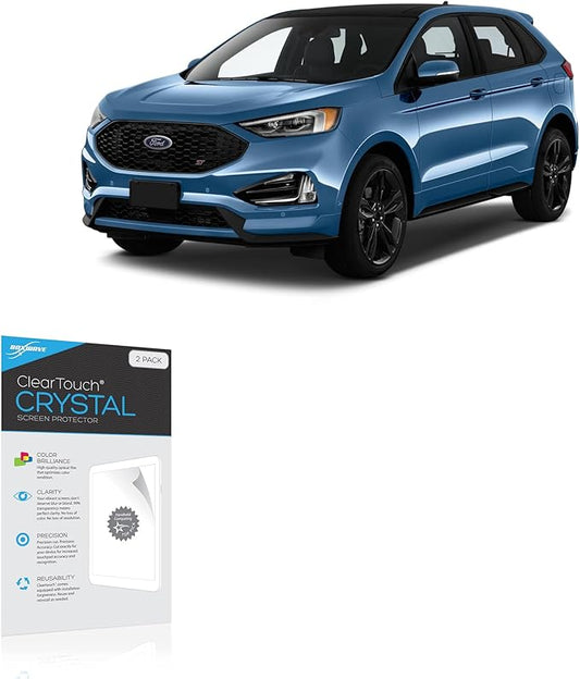 BoxWave Screen Protector Compatible with Ford 2019 Edge Display (4.2 in) - ClearTouch Crystal (2-Pack), HD Film Skin - Shields from Scratches