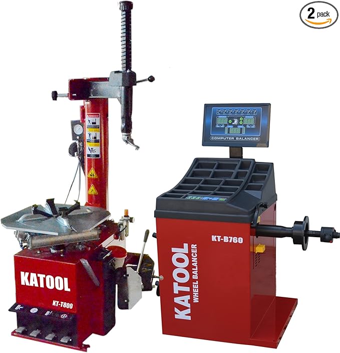 KATOOL Tire Changer Machine KT800 Wheel Balancer KT-B760(Automatic Measurement Ruler) 2.0HP Motor Auto Repair Tire Changer