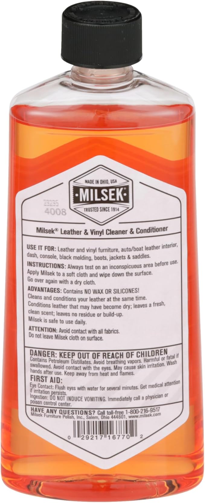 Milsek Vinyl - Leather Cleaner and Conditioner & Microfiber Cleaning Towel, 12-Ounce, LCT-1