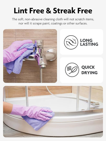 Fantasticlean Microfiber Cleaning Cloth Roll -75 Pack, Tear Away Microfiber Towels, 12" x 12", Reusable, Washable, Scratch Free, Ultra Absorbent Dishcloth for All-Around Cleaning Supplies (Lavender)