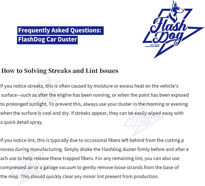 Flash Dog Car Duster Exterior - Wax Treated Cotton & Extendable Aluminum Alloy Handle Scratch Free Cleaning Brush for Cars, Trucks, SUVs, RVs, Motorcycles | Waterless Dust & Pollen Remover