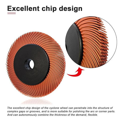 Radial Bristle Brush, 6 in x 1/2 in x 1 in, 320# Brown, 1SET， with Reduction Sleeve