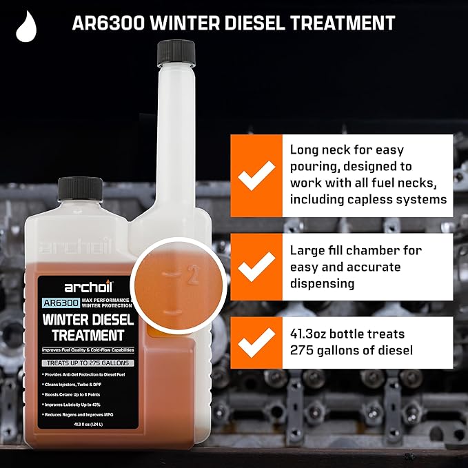 Archoil AR6300 Winter Diesel Treatment - Two Pack - Includes Anti-Gel Protection - Additive for All Diesel Vehicles