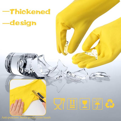 Gandeer 36 Pair Reusable Household Gloves Long Rubber Dishwashing Gloves Kitchen Cleaning for Dishes Clean Gardening