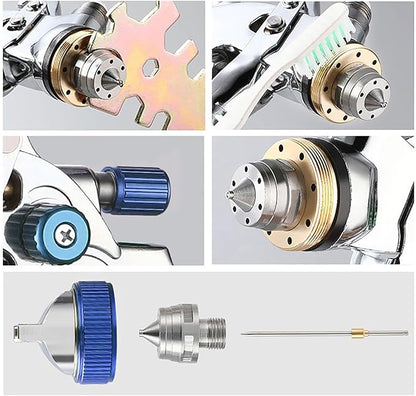 ENDOZER Professional HVLP Spray Gun Set Gravity Feed Air Spray Gun with 1.4, 1.7, 2.0mm Nozzles 20oz 600cc with Gauge for Auto Paint, Primer, Clear/Top Coat & Touch-Up (Not Suitable for Latex Paint)