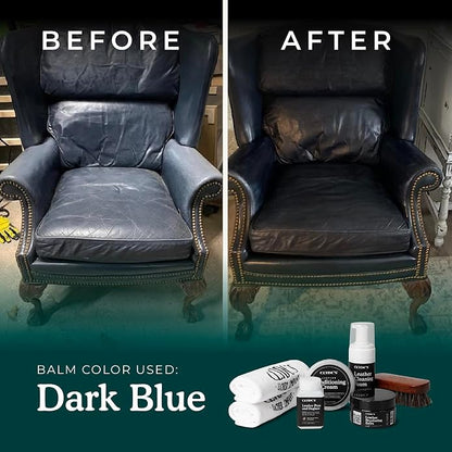 Clyde's™ 4-Step Leather Recoloring Kit | Includes Brush and Lint-Free Towels | Cleans, Restores, and Protects Your Leather