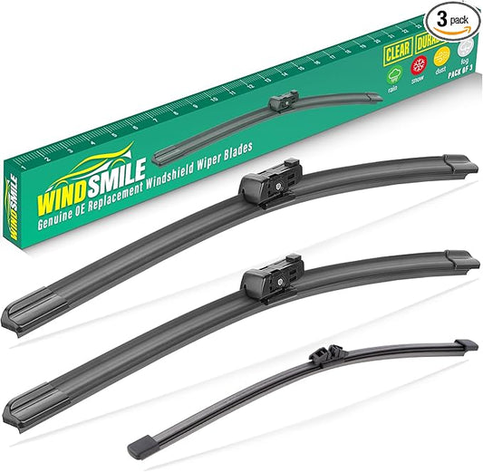 22" 20" 9" Windshield Wiper Blades Replacement for Ford Bronco Sport 2021 2022 2023 2024 2025 Premium All Weather Front Rear Wipers Set - OEM Quality (Pack of 3)
