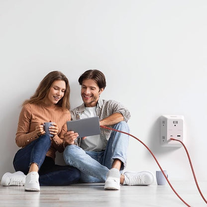 BLACK+DECKER PD USB Wall Charger Surge Protector, 2-Pack, 5 Outlet Extender 2 USB C & 1 USBA Charging Ports, Fast Charge 3 Sided Power Strip Multi Plug Outlets Wall Adapter for Home Office, ETL Listed
