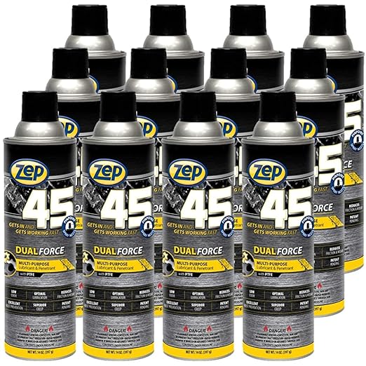 Zep 45 Dual Force Multi-Purpose Penetrant and Lubricant - 14 oz (Case of 12) - 325101 - Excellent Rust Prevention, Superior Penetration, Low Odor