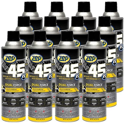 Zep 45 Dual Force Multi-Purpose Penetrant and Lubricant - 14 oz (Case of 12) - 325101 - Excellent Rust Prevention, Superior Penetration, Low Odor