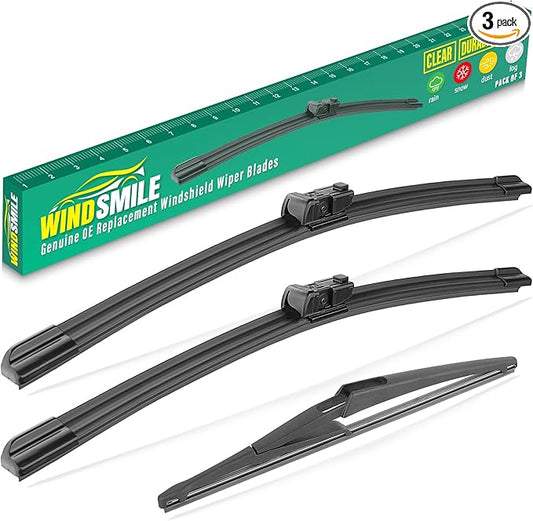 26" 19" 12" Windshield Wiper Blades Replacement for Infiniti QX60 2022 2023 2024 2025 QX 60 Premium All Weather Front Rear Wipers Set - OEM Quality (Pack of 3)