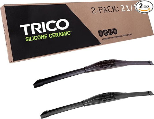 TRICO Silicone Ceramic Automotive Replacement Windshield Wiper Blade, Ceramic Coated Silicone Super Premium All Weather includes 21 inch & 19 inch Beam blades for Select Vehicle Models (90-2119)
