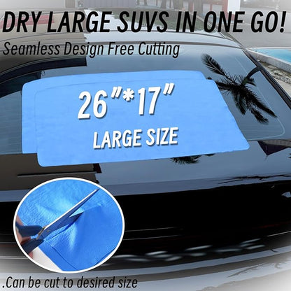 Premium Shammy Cloth for Car Drying - 2 Pack (26”x17”) - Super Absorbent Synthetic Chamois Bathroom,Pets, Dust Remove,- Reusable Non-Scratch Vehicle Dry Towel (Blue)