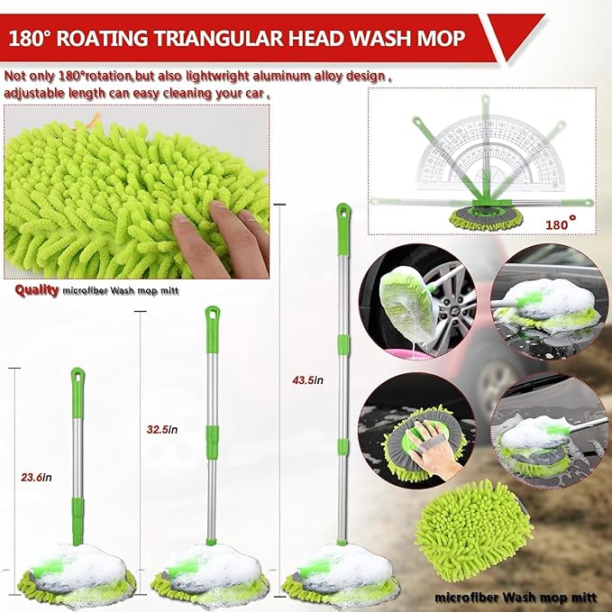 GASLIKE 63PCS Car Wash Cleaning Kit,Car Wash Brush with Long Handle,Car Detailing Kit with Foam Gun,Car Cleaning Supplies,Handheld Vacuum, Car Detailing Kit (63PCS)