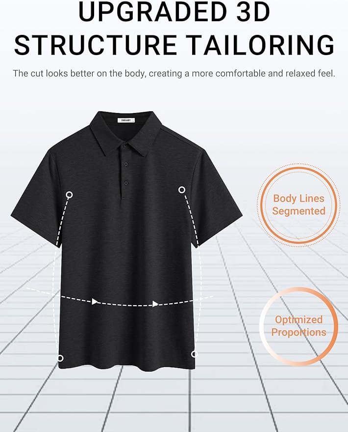 COOFANDY Mens Polo Shirts Short Sleeve Casual Summer Polo Tee Classic Collared Golf Stylish Tops