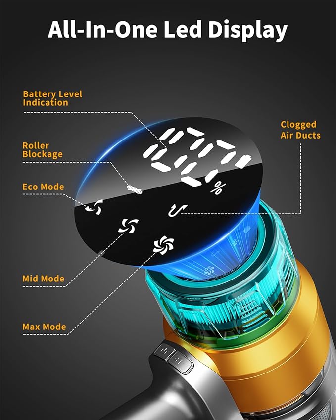 MBYULO Cordless Vacuum Cleaner for Home 680W 60Kpa Upgraded Powerful Stick Vacuum Up to 75Mins, Anti-Tangle & Wall Mount Charging, 8 in 1 Lightweight Vacuum Cleaners for Home/Pet Hair/Carpets/Floors
