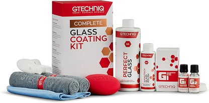 Gtechniq Glass Coating Kit for Cars, 6-Piece | Includes Glass Cleaner, Nanotech Glass Polish, Applicator, Microfiber Buff Cloth and More, Deep Clean, Coat and Maintain Car Windows and Mirrors
