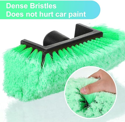 Tanlade 2 Pcs Car Wash Brush Head with Soft Detailing Bristle Flow Through Car Cleaning Brush Exterior Wash Equipment for Auto Truck RV Boat Camper(12 Inch,Green)