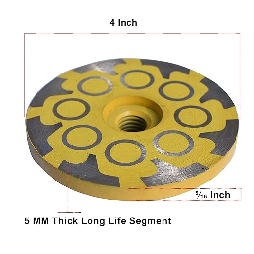 Actintool 4 in.x 5/8-11 in. No Bouncing Resin Filling Diamond Cup Grinding Wheel for Concrete Stone Surface Grinding, T Segments Smooth Chip Free Diamond Grinding Wheel