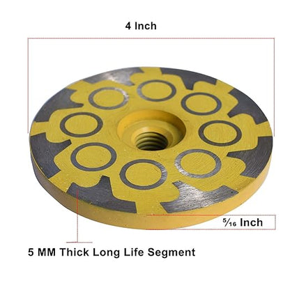 Actintool 4 in.x 5/8-11 in. No Bouncing Resin Filling Diamond Cup Grinding Wheel for Concrete Stone Surface Grinding, T Segments Smooth Chip Free Diamond Grinding Wheel