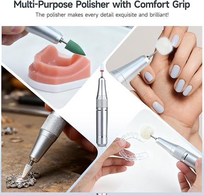 Portable Electric Mini Polisher with 30-Speed Adjustment & Forward/Reverse Switching, 11 Pro Accessories for Easy Polishing Tasks
