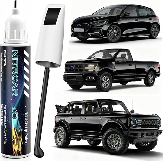 UM Agate Black Metallic Touch Up Paint for Ford,2-in-1 Scratch Repair Kit with 2PCS Disposable Micro Applicators, Quick & Easy Premium Scratch Remover for Deep Scratches