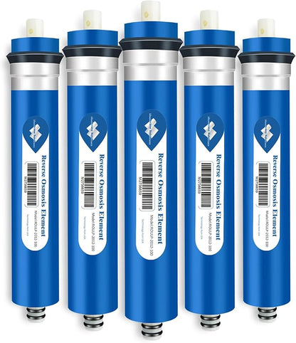 Membrane Solutions NSF/ANSI 58 Certified 100 GPD 11.75x1.75 Reverse Osmosis Membrane 5-Pack for Home RO Water Systems Maple Syrup DIY Aquariums