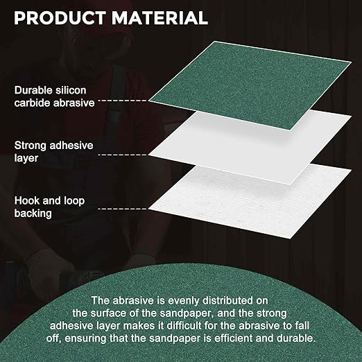 Kozelo 50 Pcs Sanding Discs 6 Inch 600 Grit Hook and Loop Orbital Sandpaper Suitable for Metal Wood Furniture DIY Grinding and Polishing, Green