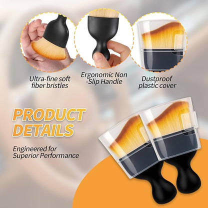 4PCS Car Interior Dust Brush,Soft Microfiber Bristles, Car Detailing Brush Cleaning Brush, Dust Brush Car Interior Cleaning Tool for Car Vents, Dashboards, and Home Use