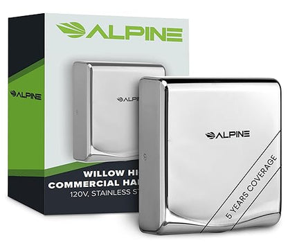 Alpine Commercial Hand Dryer with HEPA Filter, 8 Seconds Extreme Speed Electric Hand Dryer for Home Bathroom/Restaurant with Heat & Speed Control - ADA Compliant (120V Chrome)