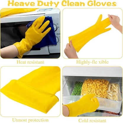 Gandeer 36 Pair Reusable Household Gloves Long Rubber Dishwashing Gloves Kitchen Cleaning for Dishes Clean Gardening